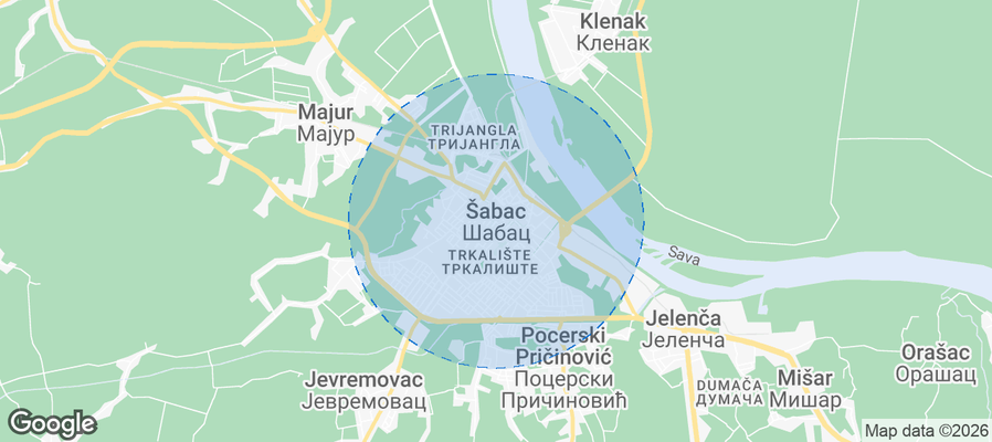 Šabac Airbnb map
